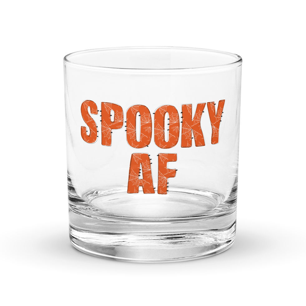 Spooky AF Rocks glass