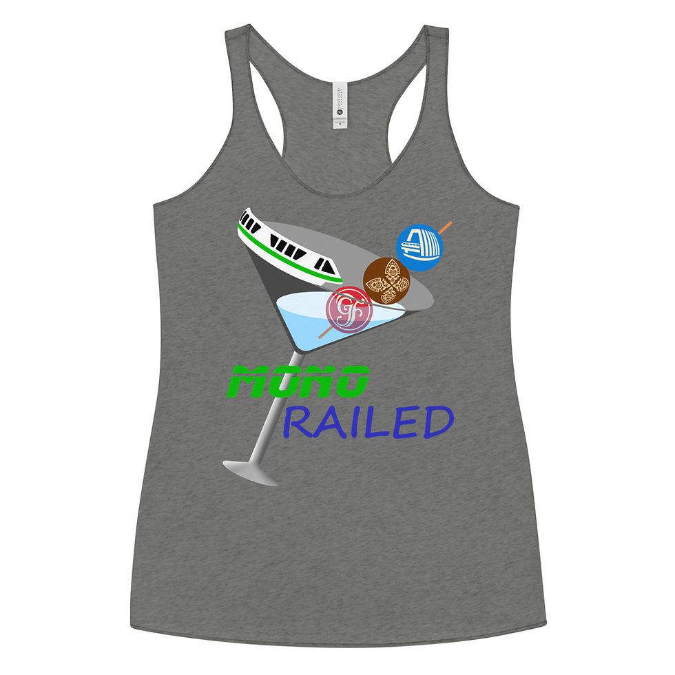 Thumbnail: Mono-Railed Disney Theme Park Bar Crawl Women's Racerback Tank