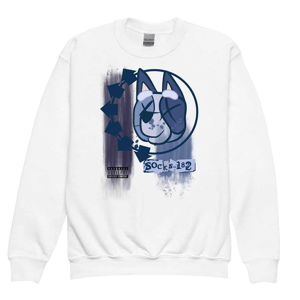 Thumbnail: Socks-182 - Youth Punk Rock Music Album Mashup Crewneck Sweatshirt