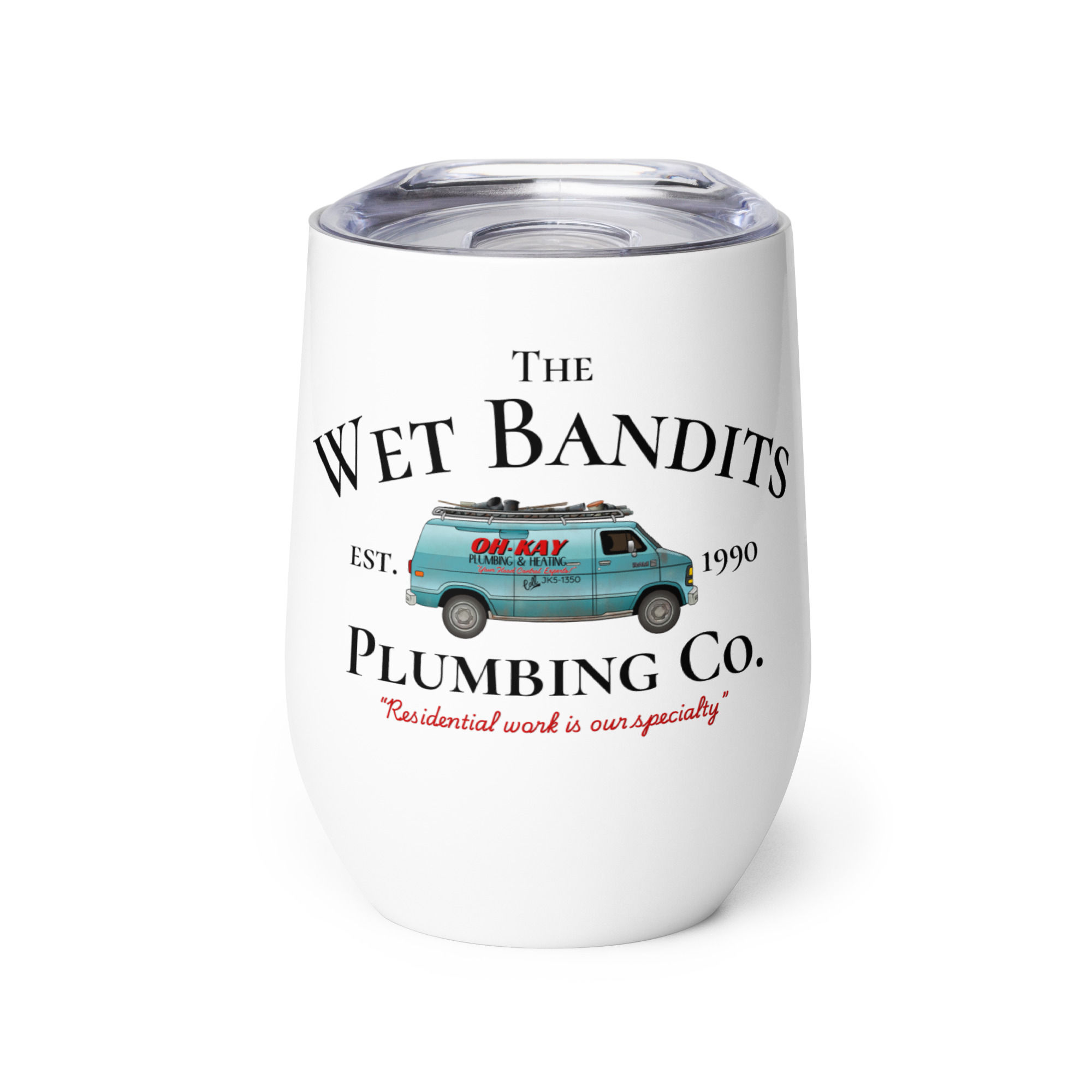Wet Bandits Plumbing Co. Wine tumbler