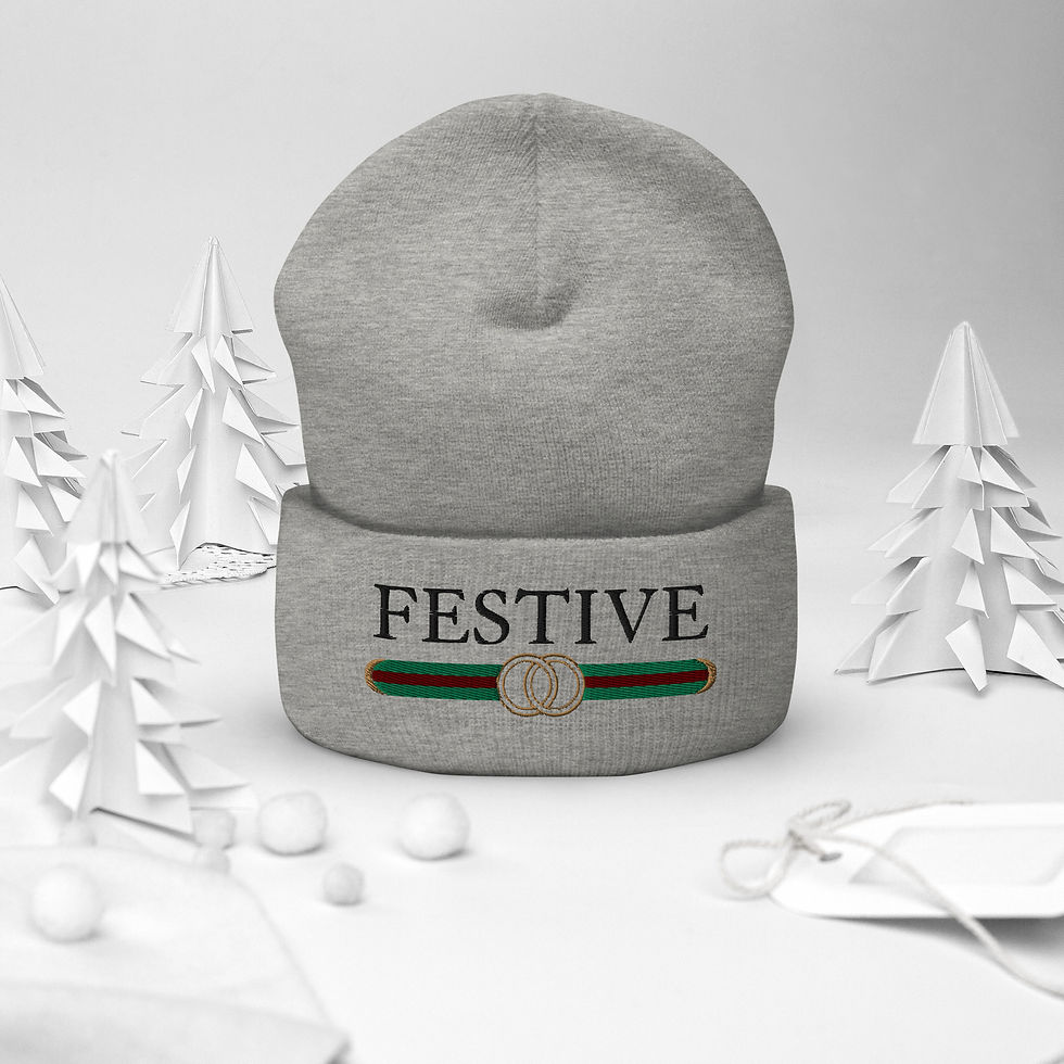 Thumbnail: Festive Embroidered Cuffed Beanie