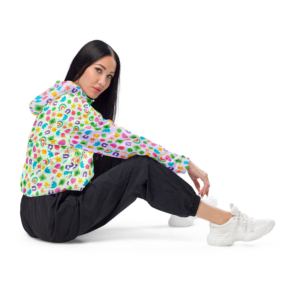 Thumbnail: Lucky Marshmallows Women’s cropped windbreaker
