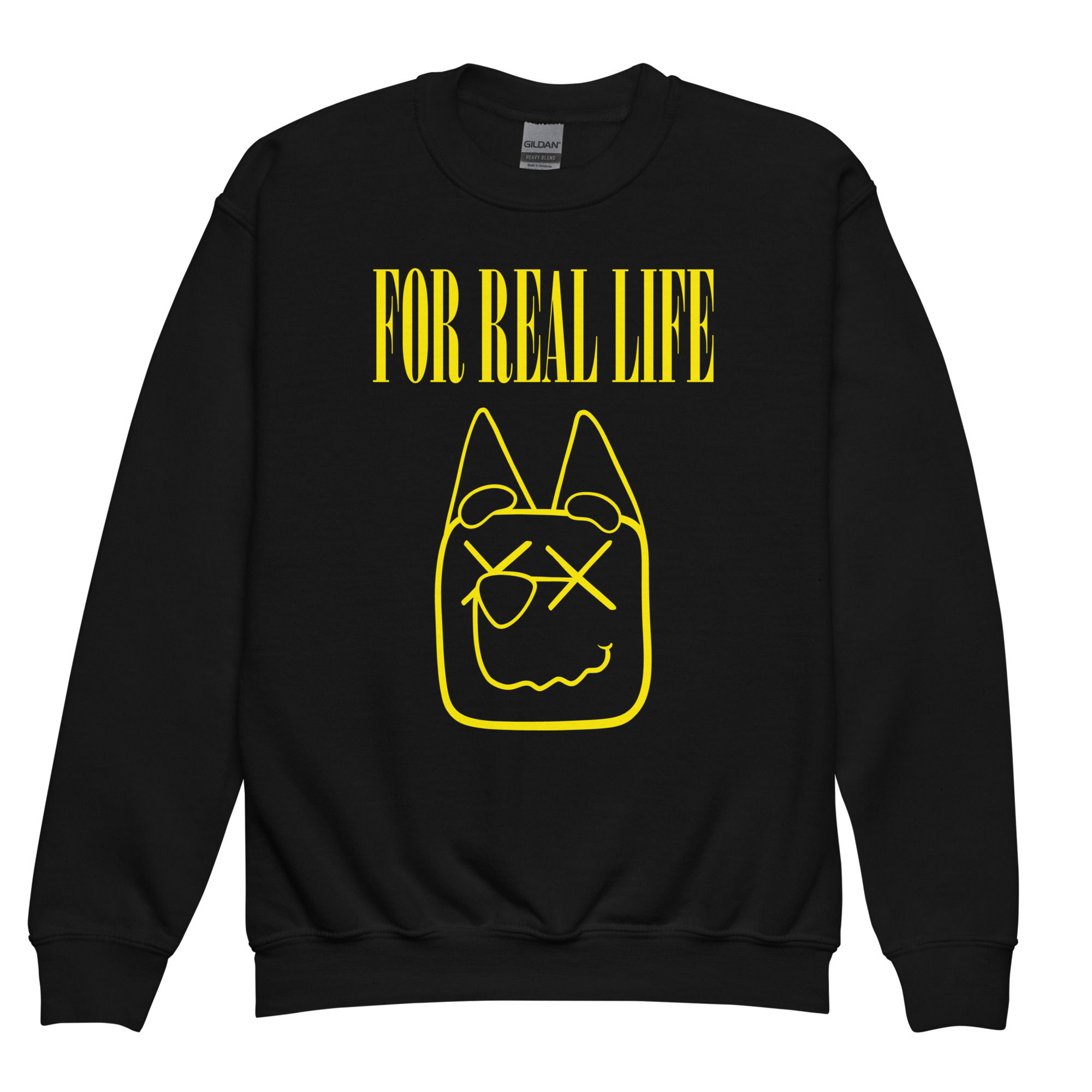 For Real Life Grunge Crossover Youth Crewneck Sweatshirt