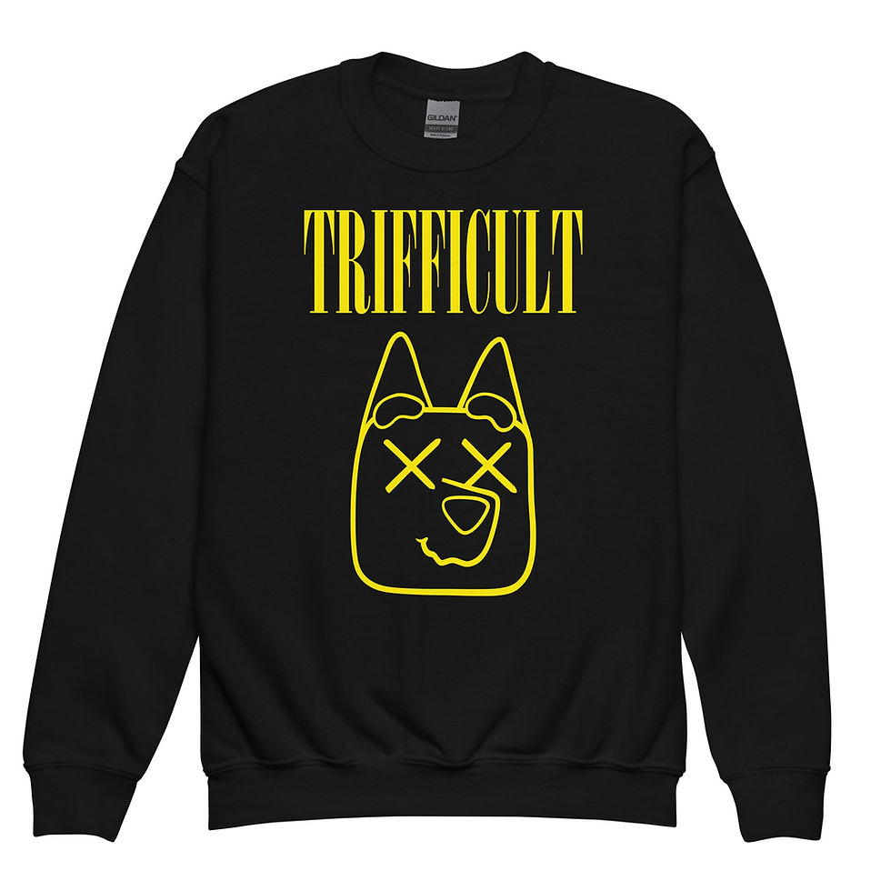 Trifficult Grunge Crossover Youth Crewneck Sweatshirt