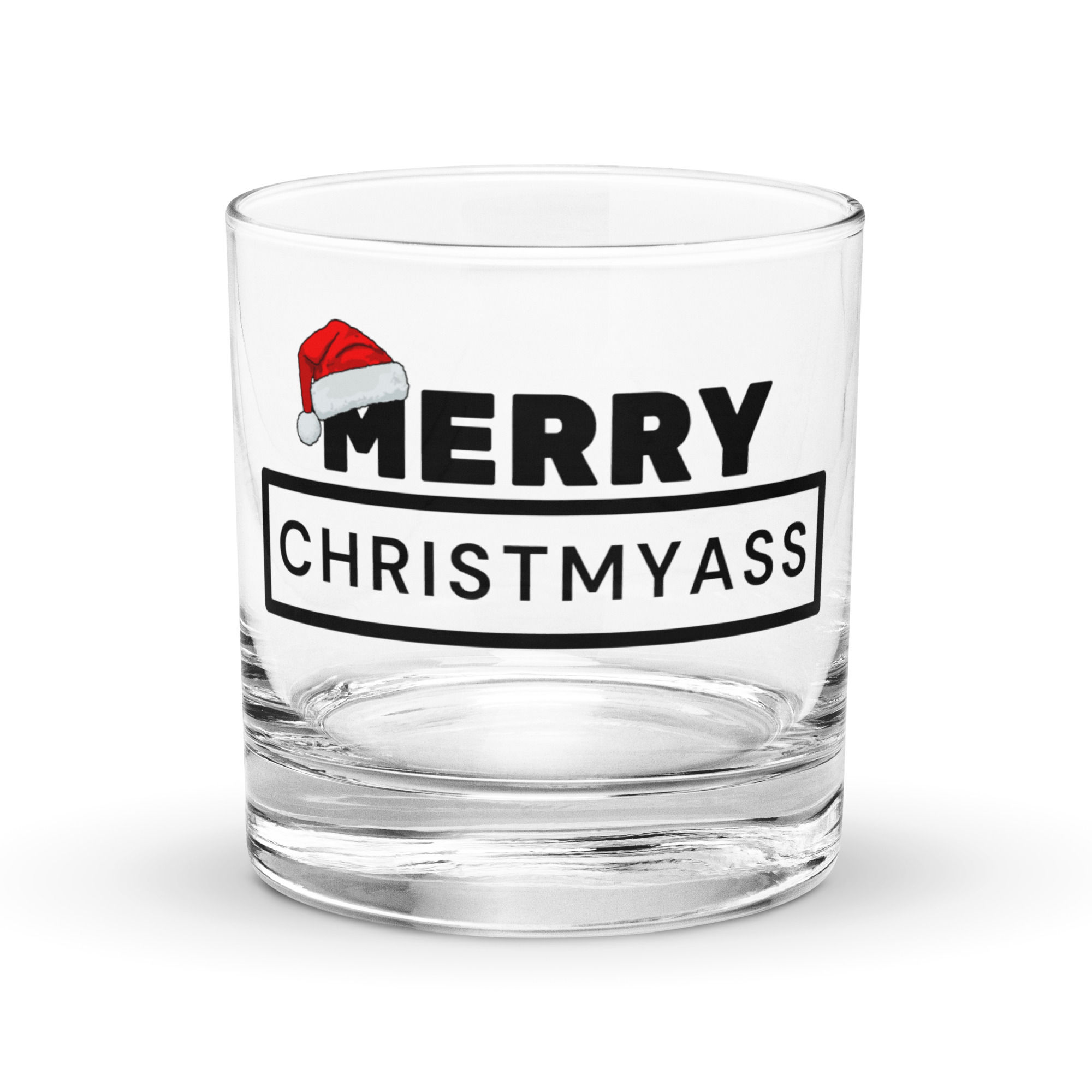 Merry ChristMyAss Rocks glass