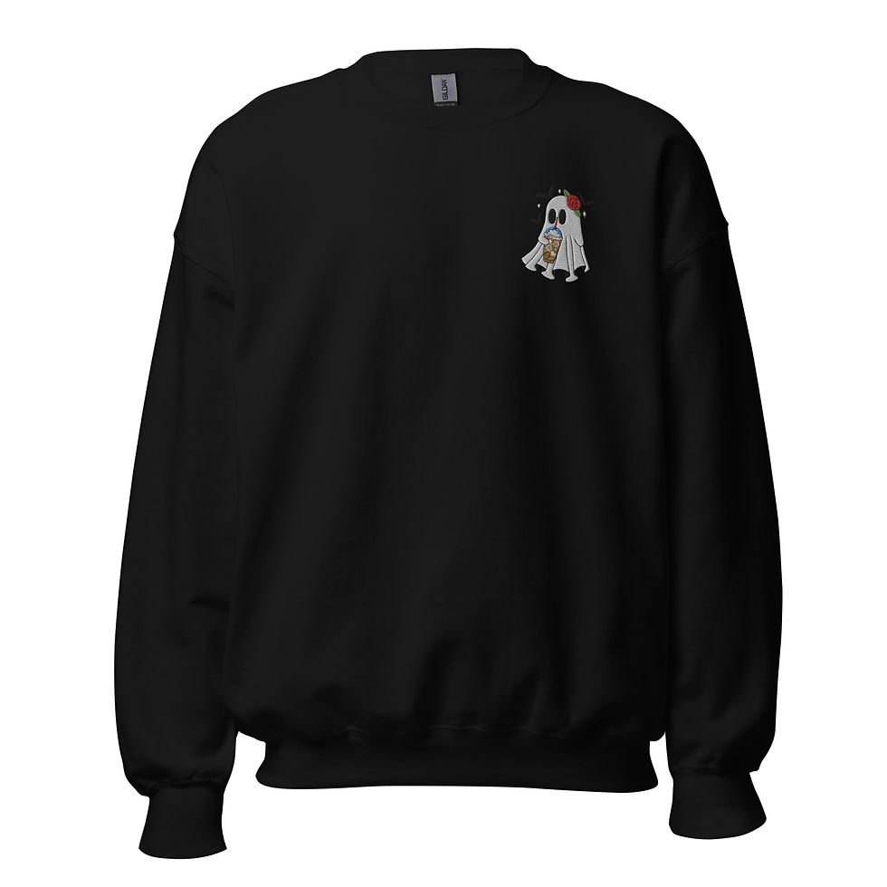 Thumbnail: Here For The Broos - Coffee Embroidered Unisex Crewneck Sweatshirt