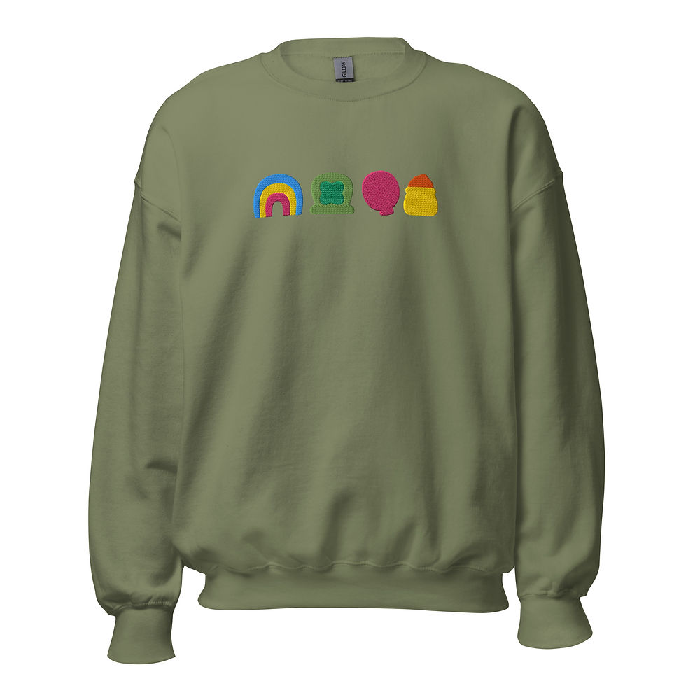 Thumbnail: Marshmallow Cereal Embroidered Unisex Crewneck Sweatshirt