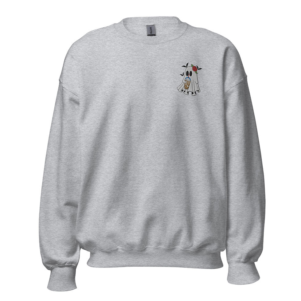 Thumbnail: Here For The Broos - Coffee Embroidered Unisex Crewneck Sweatshirt