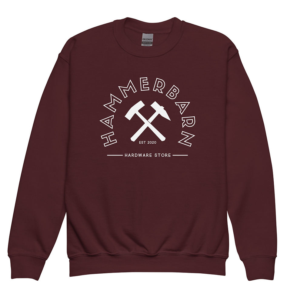 Thumbnail: Hammerbarn Hardware Store Youth Crewneck Sweatshirt