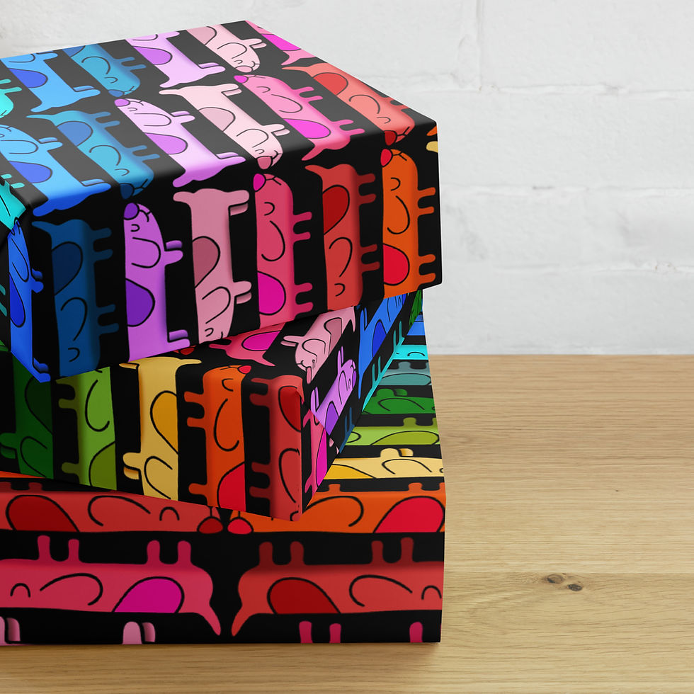 Thumbnail: Black Long Dog Wrapping paper sheets