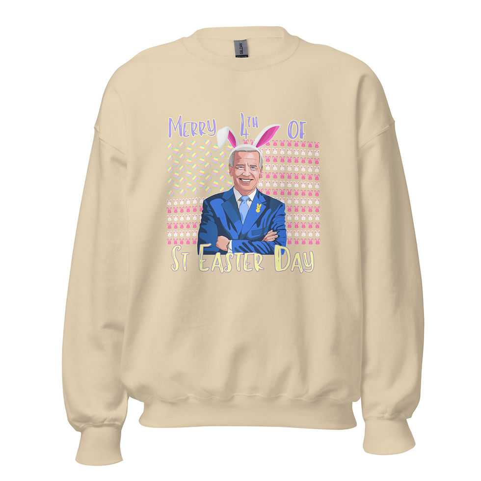 Thumbnail: Confused Biden Merry 4th of St Easter Day Unisex Crewneck Sweatshirt