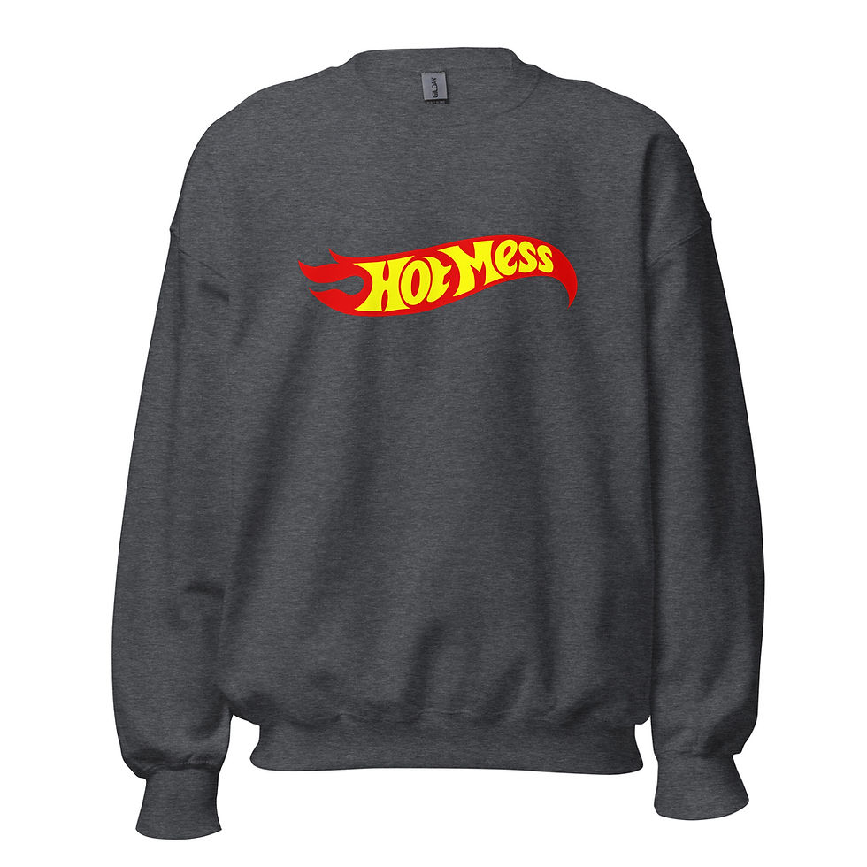 Hot Mess Car Flame Unisex Crewneck Sweatshirt
