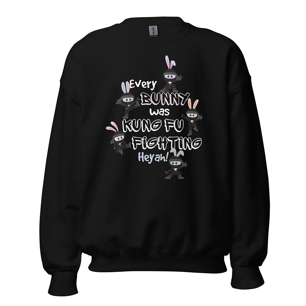 Every Bunny Was Kung Fu Fighting Unisex Easter Crewneck Sweatshirt