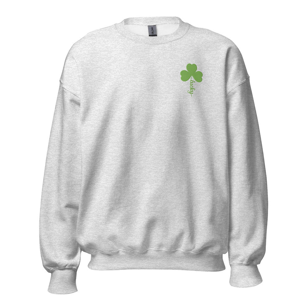 Thumbnail: Lucky Clover Embroidered Unisex Crewneck Sweatshirt