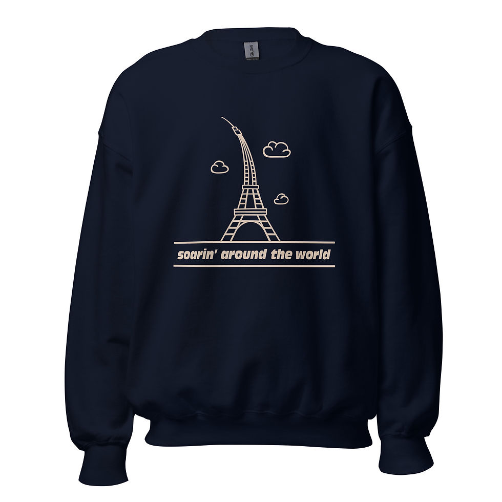 Thumbnail: Soarin’s Curvy Eiffel Tower Unisex Crewneck Sweatshirt