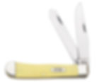 case yellow carbon steel trapper pocket knife