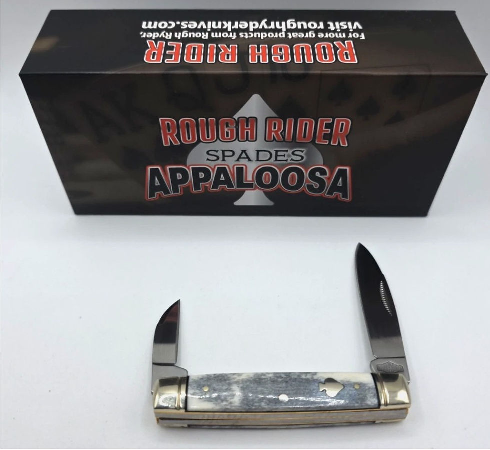 Rough Ryder Black Appaloosa Capital Intern Bone Folding Stainless Knife 2489