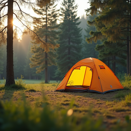 camping tent in the woods