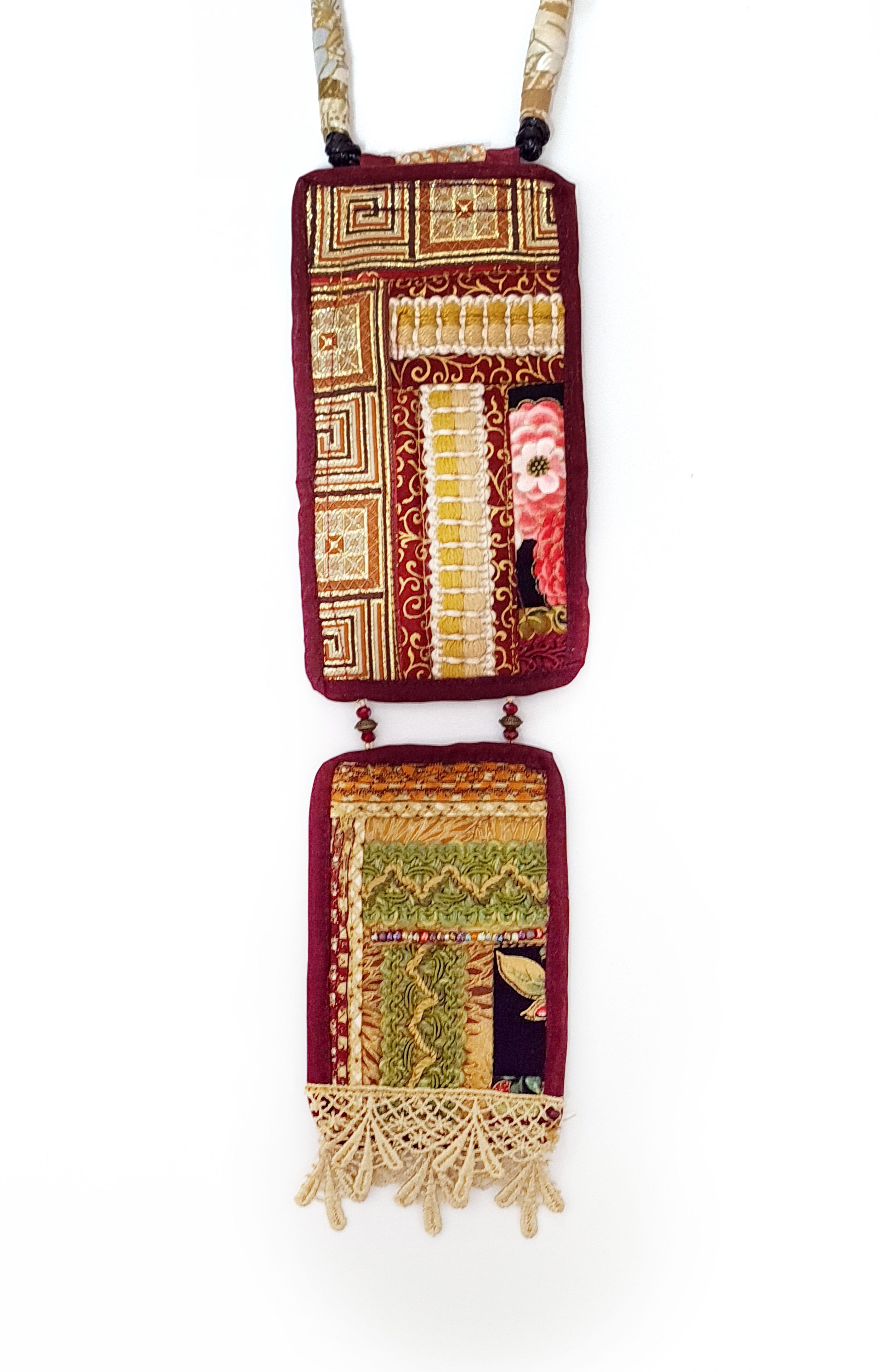 תכשיטים מעוצבים -שרשראות קווילט בורדו-8