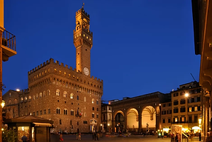 A view of Florence at night