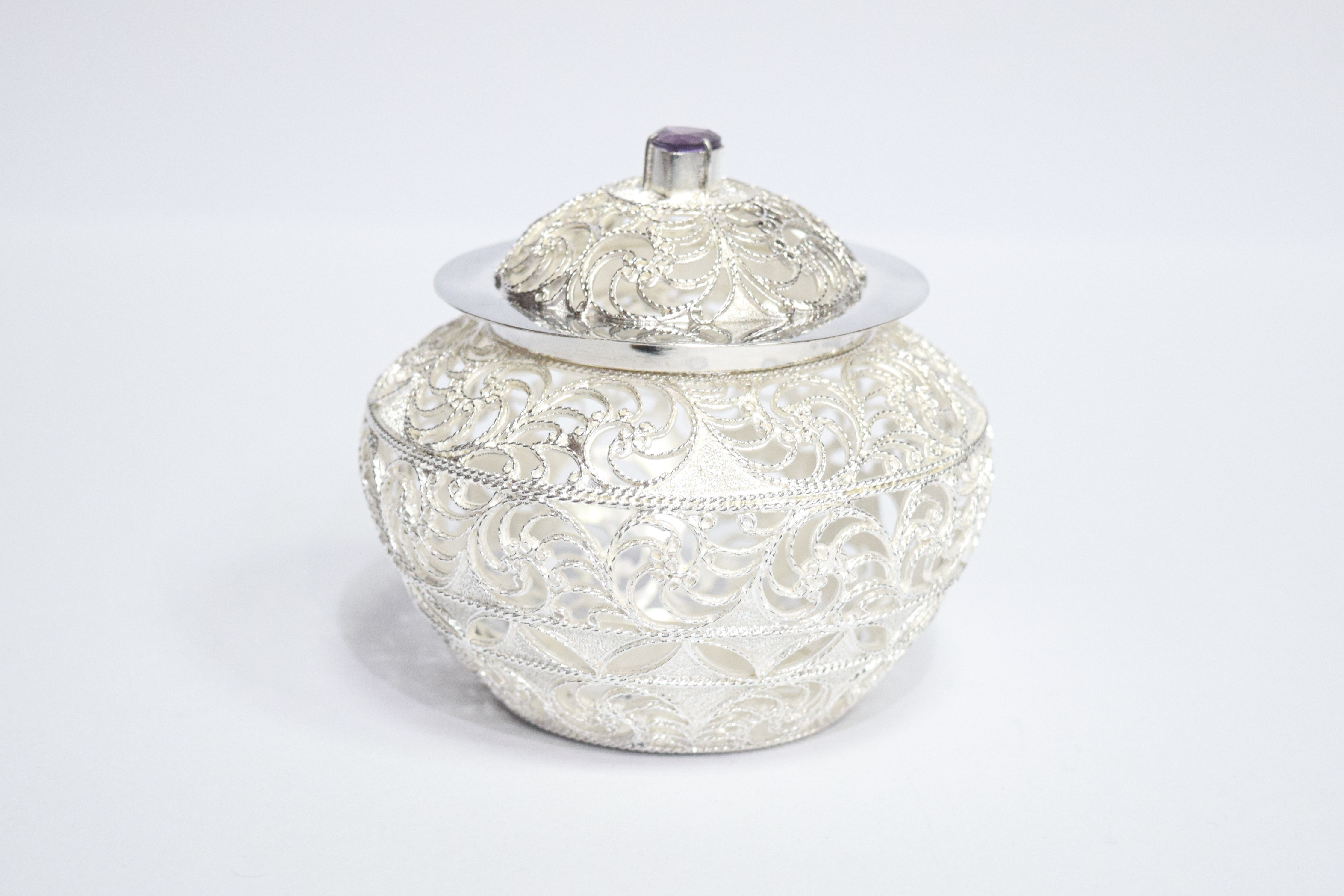 Prosperity pot with amethyst medium colombo gift shop side view