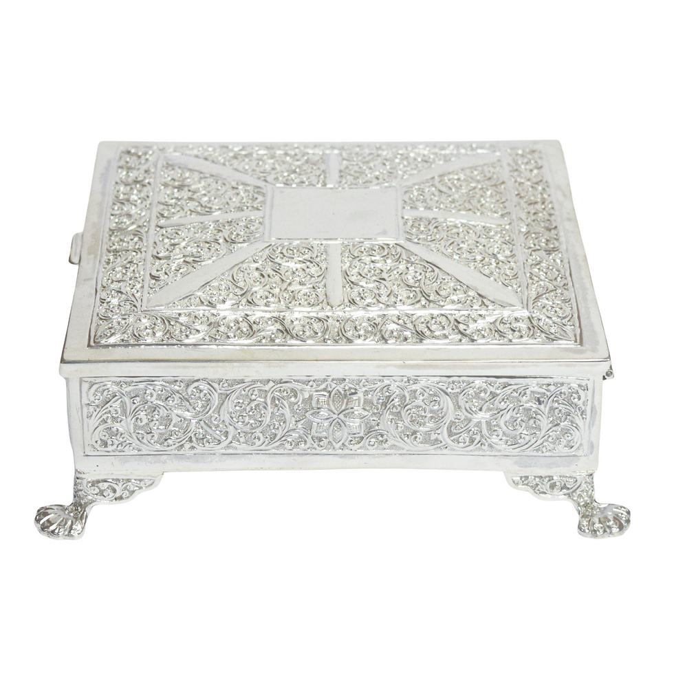 Large Sterling Silver Jewellery Box Sri Lankan Craftsmanship Dienge Colombo Luxury Gift