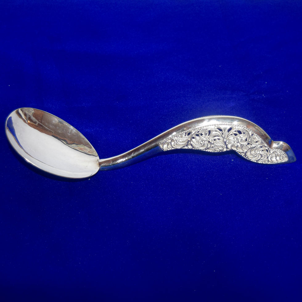 Handcrafted Sterling Silver Serving Spoon Dienge Cutlery Luxury Gift Shop Colombo Sri Lanka