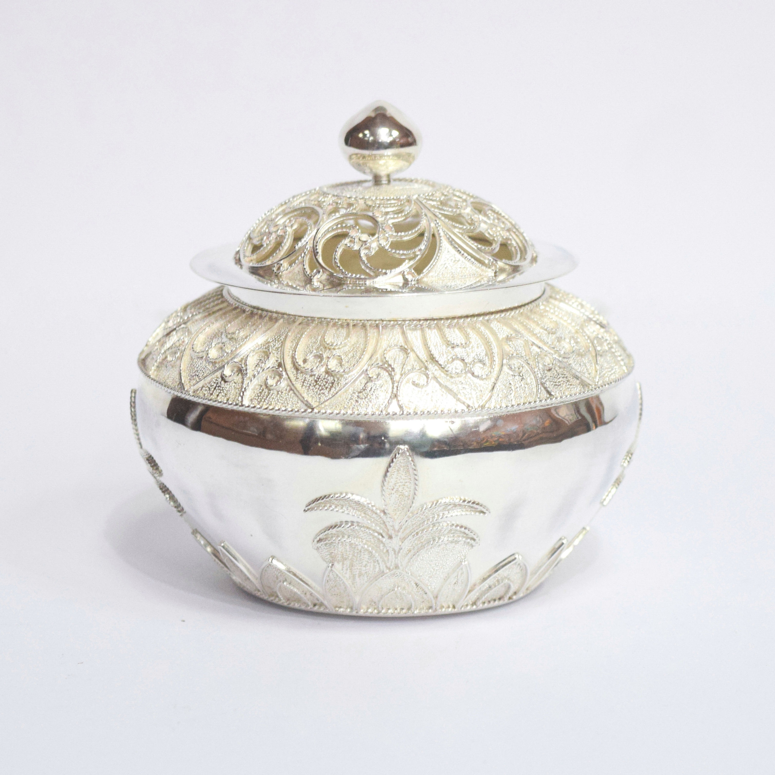 Sterling Silver Japanese Pot Dienge Sri Lanka Ornament Centrepiece Corporate Gift Wedding Gift