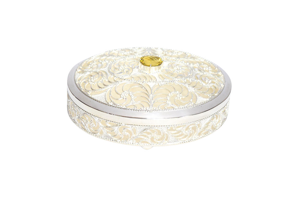 Thumbnail: Oval Jewellery Box with Quartz Sri Lanka Wedding Gift Birthday Gift Corporate Gift