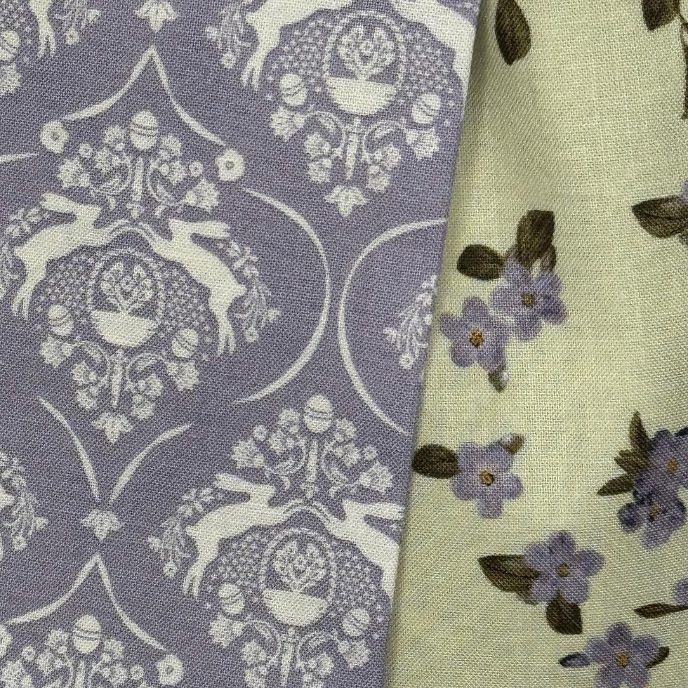 Thumbnail: Lavender bunny damask reversible wreath sash tied on a green wreath, spring Easter door decor