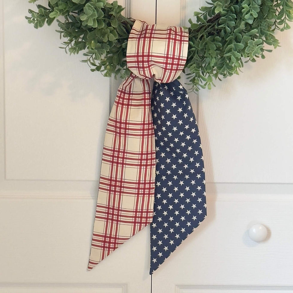 Thumbnail: Americana Plaid Reversible Wreath Sash
