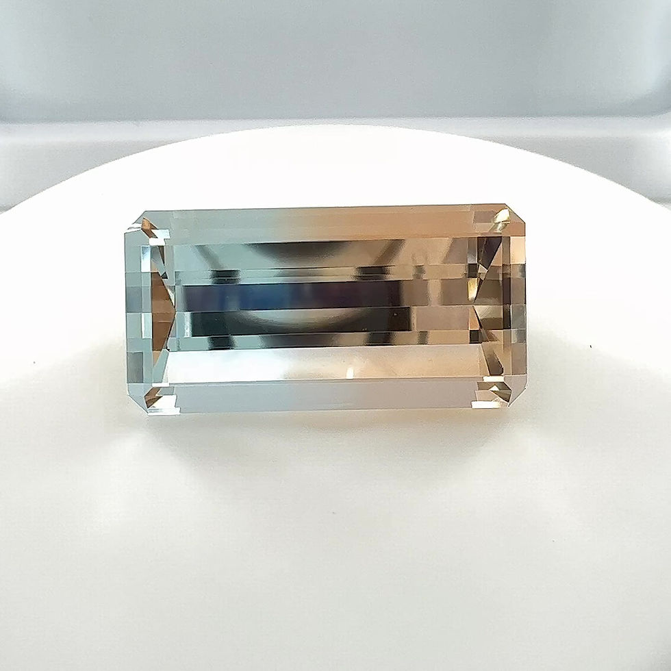 Thumbnail: Bi-Color Topaz 19.44 cts. 20.8 x 10.6mm, emerald, step cut