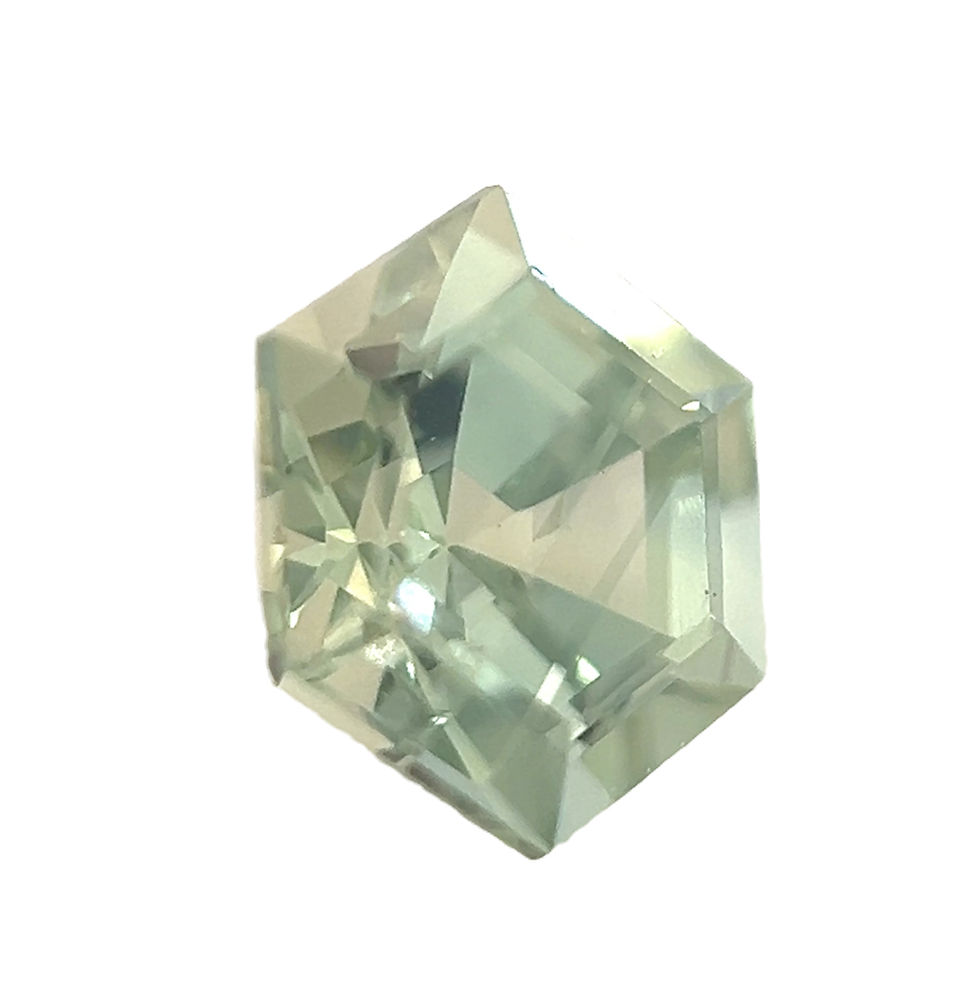 Thumbnail: Montana Green Sapphire 1.31 cts. 6.0 x 6.0mm, hexagon