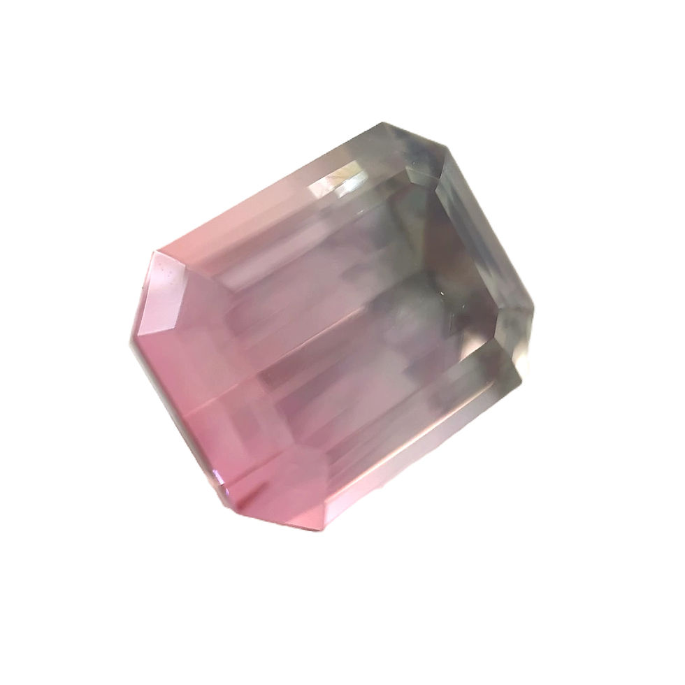 Thumbnail: Bi-Color Tourmaline 4.07 cts. 10.6 x 8.3mm, emerald