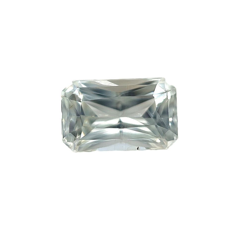 Thumbnail: Icy Teal Sapphire 1.71 cts. 7.8 x 4.9mm, emerald, radiant cut