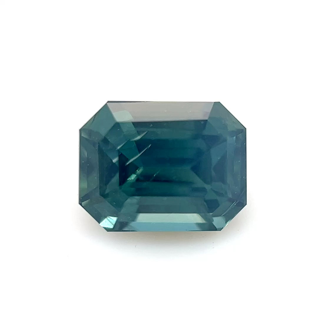 Teal Sapphire 1.56 cts. 6.6 x 5.1mm, emerald