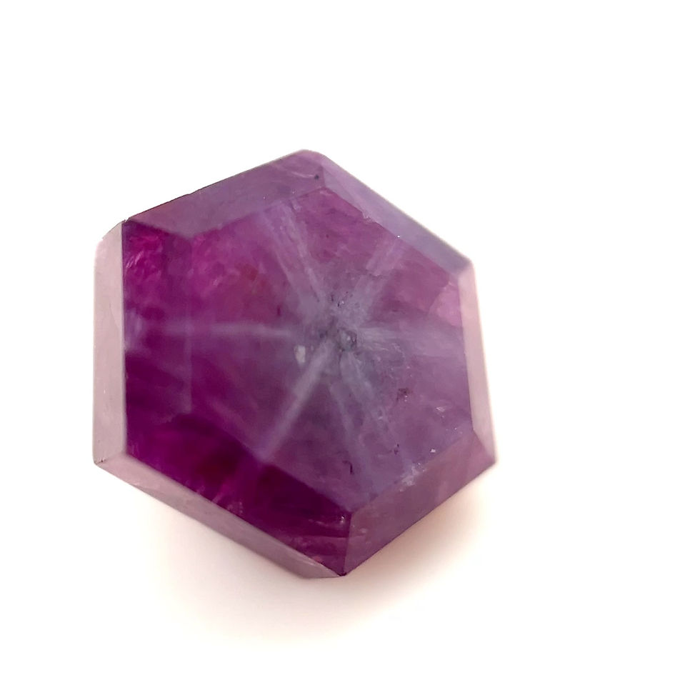 Thumbnail: Trapiche Sapphire 6.83 cts. 11.6 x 9.4mm, hexagon