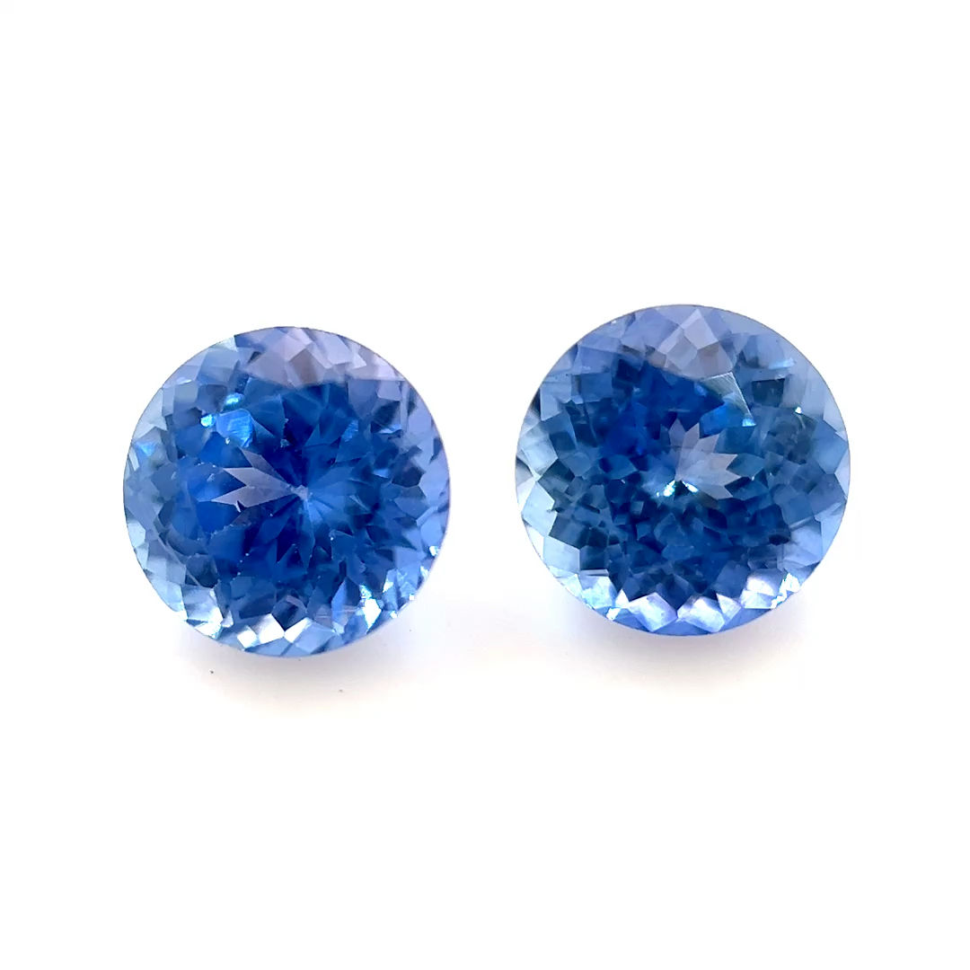Blue Sapphire 1.47 cts. 5.3 x 5.3mm, round, pair