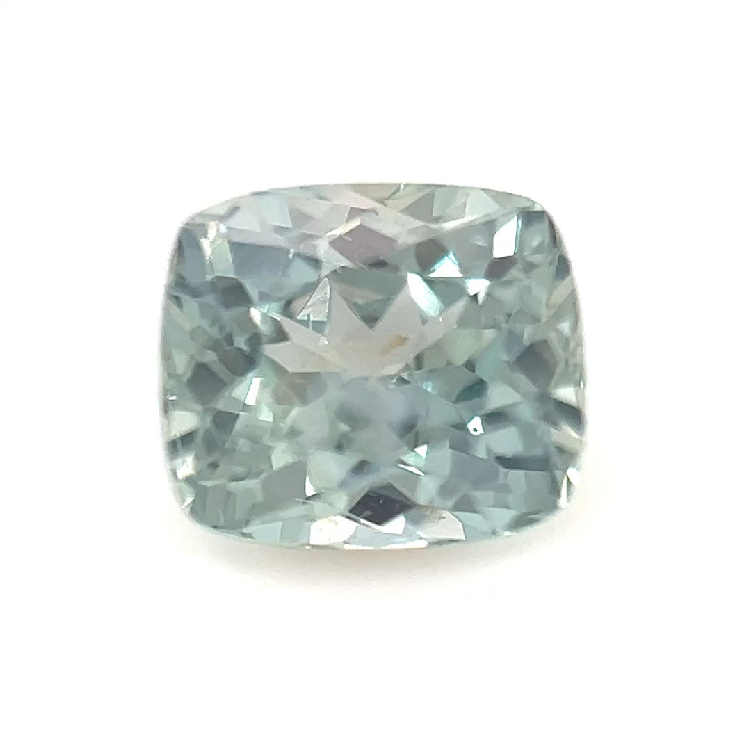 Icy Teal Sapphire 1.65 cts. 6.9 x 6.0mm, cushion