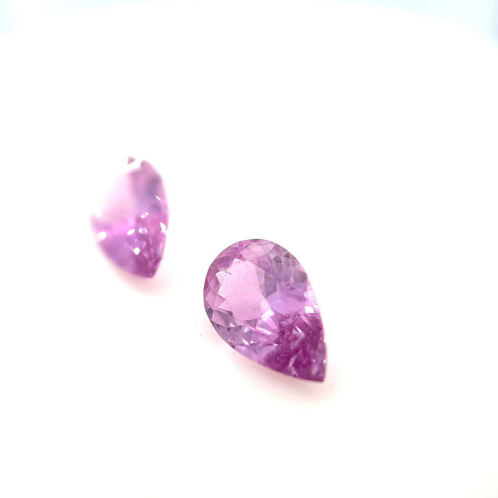 Thumbnail: Pair, Pink Sapphire 1.39 cts. 7.8 x 5.0mm, pear