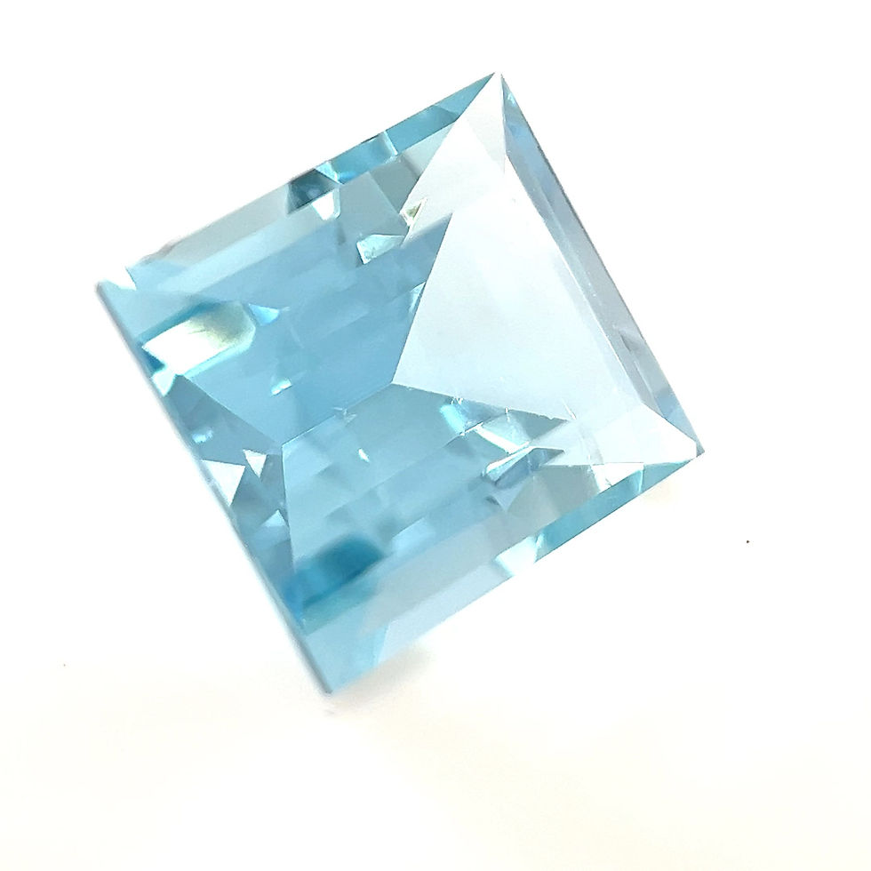 Thumbnail: Aquamarine 4.15 cts. 10.6 x 9.3mm, baguette, step cut