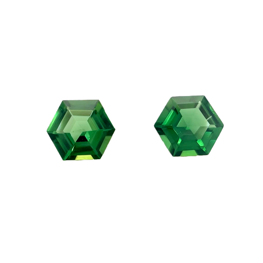 Chrome Tourmaline 1.14 cts. 5.5 x 5.5mm, hexagon, pair