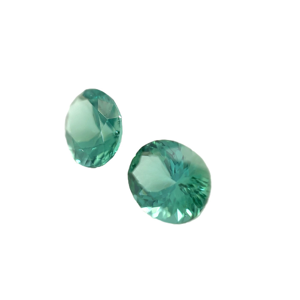 Thumbnail: Green/Blue Tourmaline 2.28 cts. 7.3 x 5.8mm, oval, pair
