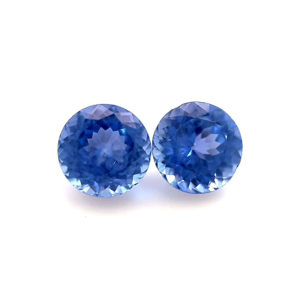 Thumbnail: Blue Sapphire 1.53 cts. 5.3 x 5.3mm, round, pair