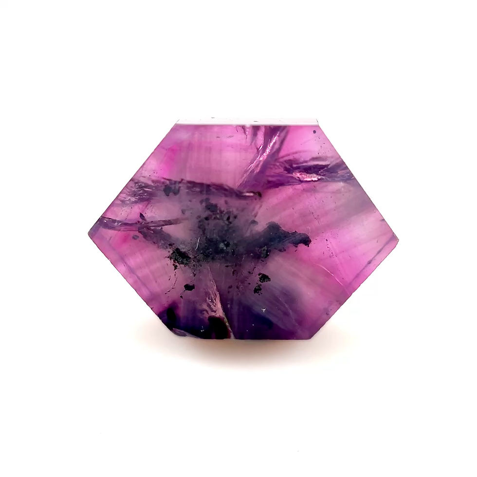 Thumbnail: Trapiche Sapphire 4.78 cts. 13.3 x 9.6mm, hexagon