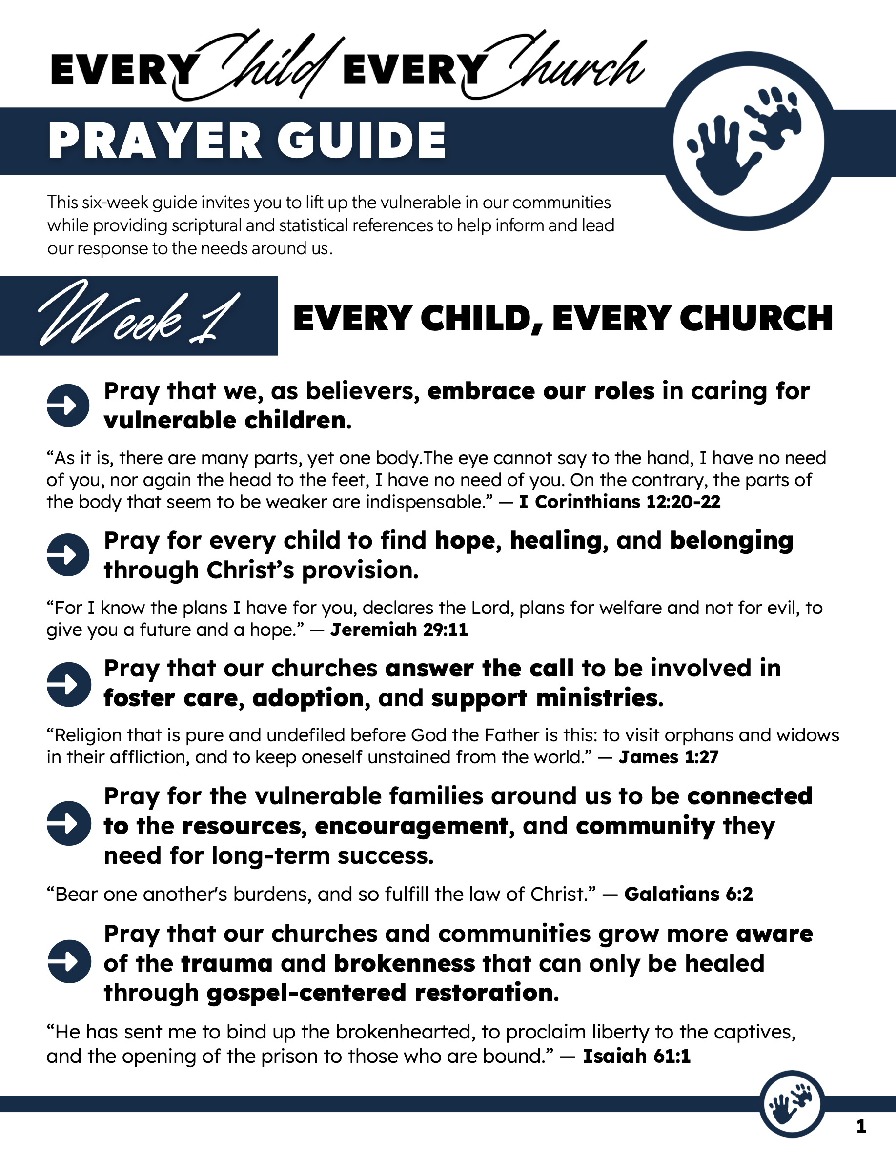 Every Child, Every Church Prayer Guide
