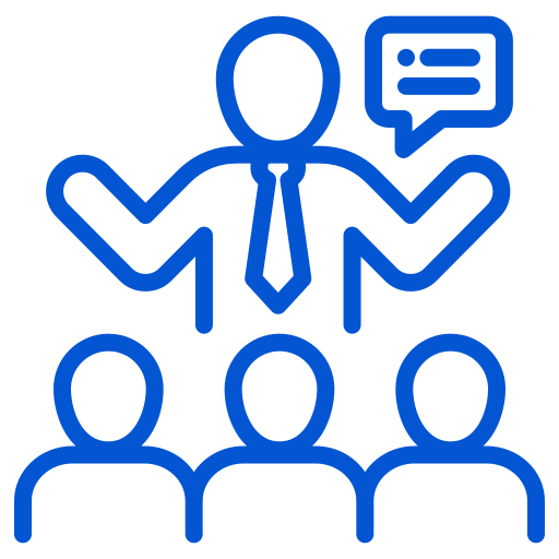 Speaker presenting to a group