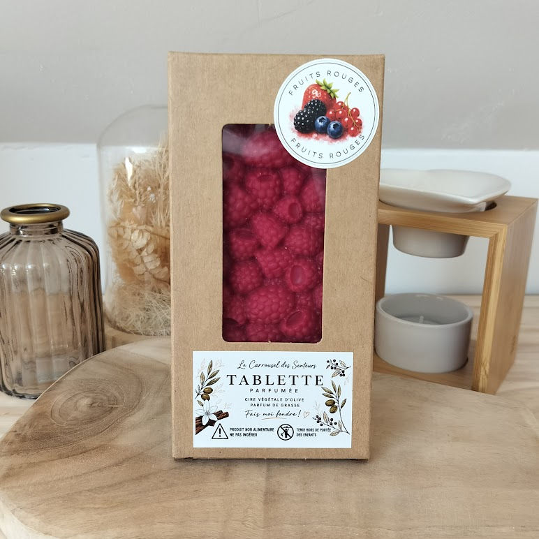 Tablette fondante parfumée artisanale senteur fruits rouges