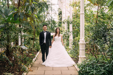 pre wedding photoshoot London Hong Kong couple garden arch romantic wedding portrait