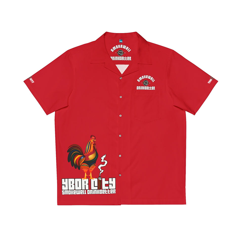 SWDB YBOR Rooster Red Men's Hawaiian Shirt